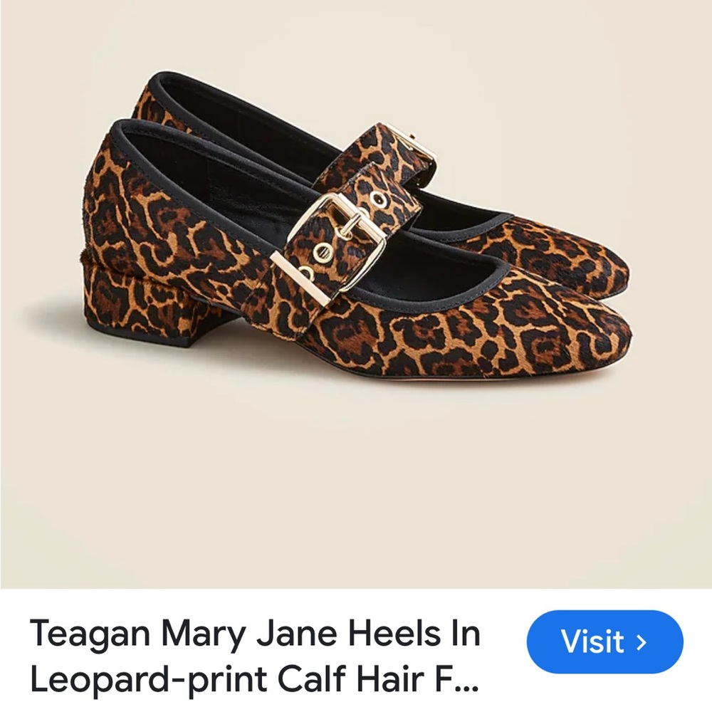 J. Crew Leopard Pattern Mary Jane Heels